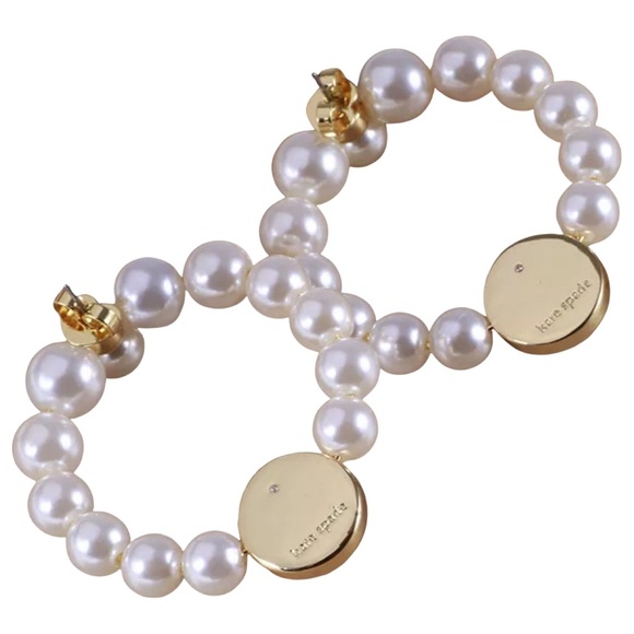 KATE SPADE • Pearls on Pearls Hoop Drop Earrings - Picture 6 of 8